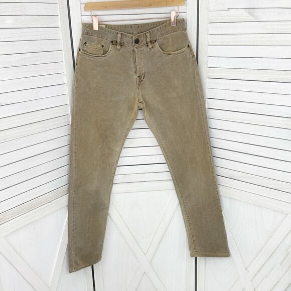 Shockoe Atelier Slim Earthwood Button Fly Jeans Taupe Beige 29 - Picture 1 of 11